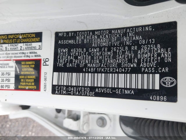 Toyota CAMRY LE 2014 4T4BF1FK7ER340477 Image 9