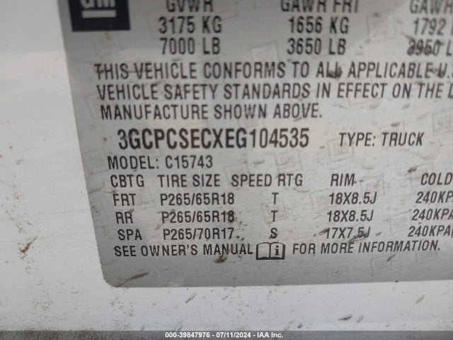 Chevrolet Silverado 1500 2lz 2014 3GCPCSECXEG104535 Image 9