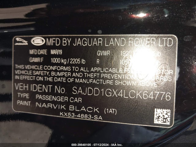 2020 JAGUAR F-TYPE SAJDD1GX4LCK64776 Photo 8