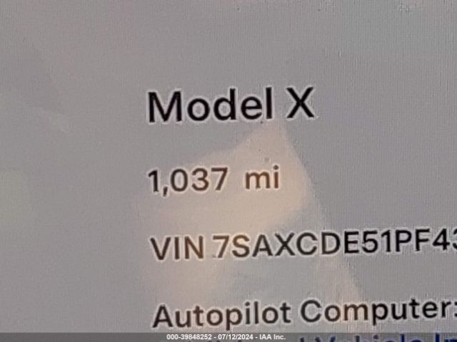 7SAXCDE51PF430037 Tesla Model X Dual Motor All-wheel Drive/standard Range