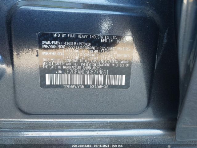 JF2GPANC6G8278661 Subaru Crosstrek 2.0i Limited