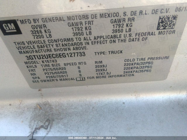 GMC Sierra 1500 Sle 2014 3GTU2UEC6EG127733 Image 9