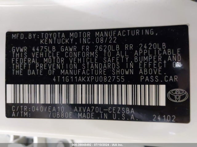 Toyota CAMRY SE 2023 4T1G11AKXPU082755 Image 9