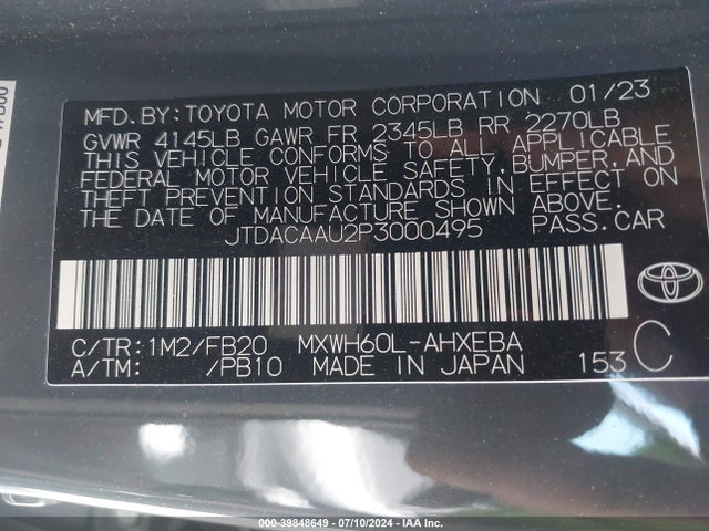 Toyota Prius Le 2023 JTDACAAU2P3000495 Image 9