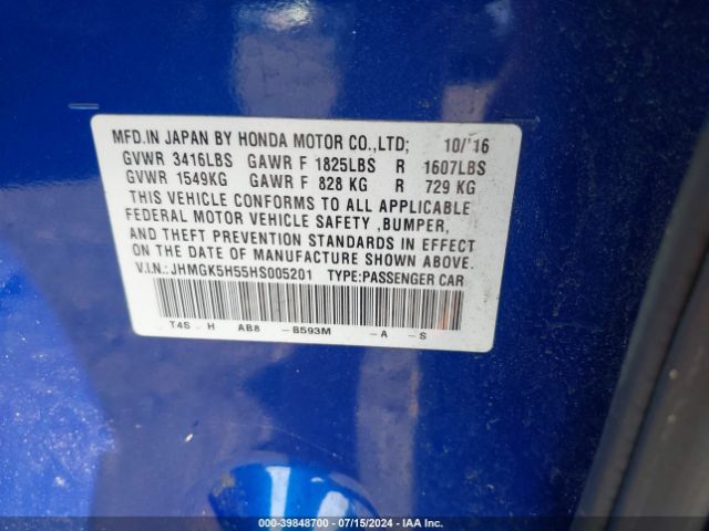 JHMGK5H55HS005201 Honda FIT LX