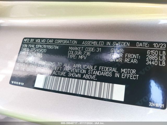 YV4L12PK7R1190784 Volvo Xc90 B5 Core Bright Theme