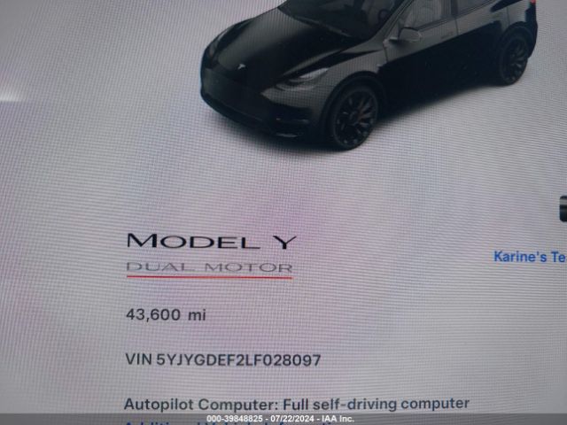 5YJYGDEF2LF028097 Tesla Model Y Long Range Dual Motor All-wheel Drive/performance Dual Motor All-wheel Drive