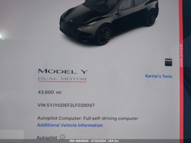 5YJYGDEF2LF028097 Tesla Model Y Long Range Dual Motor All-wheel Drive/performance Dual Motor All-wheel Drive