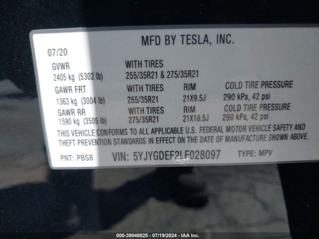 5YJYGDEF2LF028097 Tesla Model Y Long Range Dual Motor All-wheel Drive/performance Dual Motor All-wheel Drive