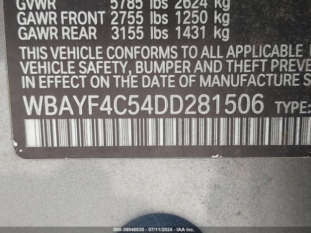 2013 BMW 740LI WBAYF4C54DD281506 Photo 8
