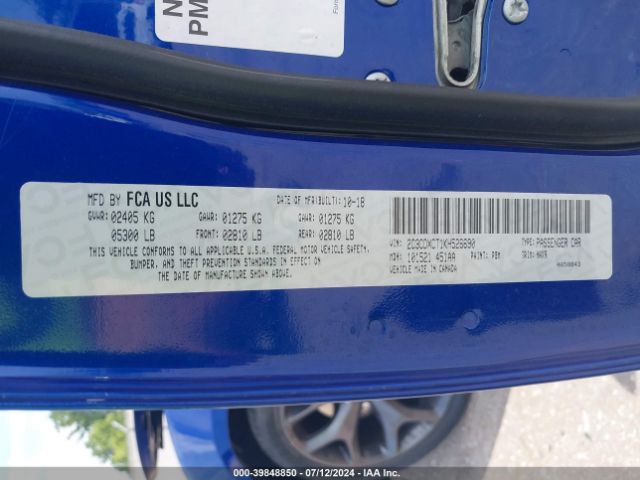 2C3CDXCT1KH526690 Dodge Charger R/t Rwd