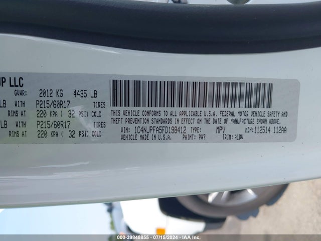 1C4NJPFA5FD198412 Jeep Patriot High Altitude Edition