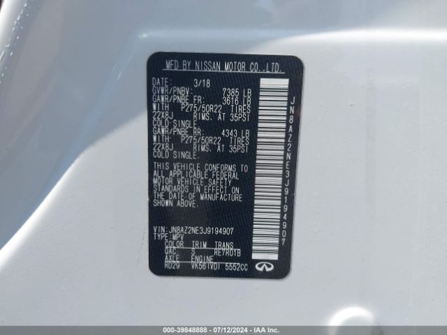 JN8AZ2NE3J9194907 Infiniti QX80