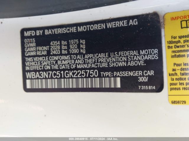 WBA3N7C51GK225750 BMW 428i