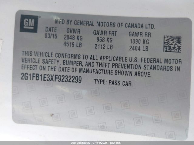 2G1FB1E3XF9232299 Chevrolet Camaro 2ls