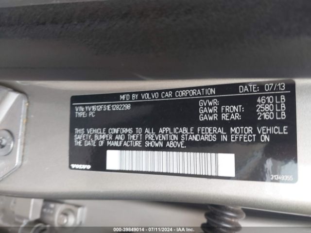 YV1612FS1E1282298 Volvo S60 T5/t5 Platinum/t5 Premier/t5 Premier Plus