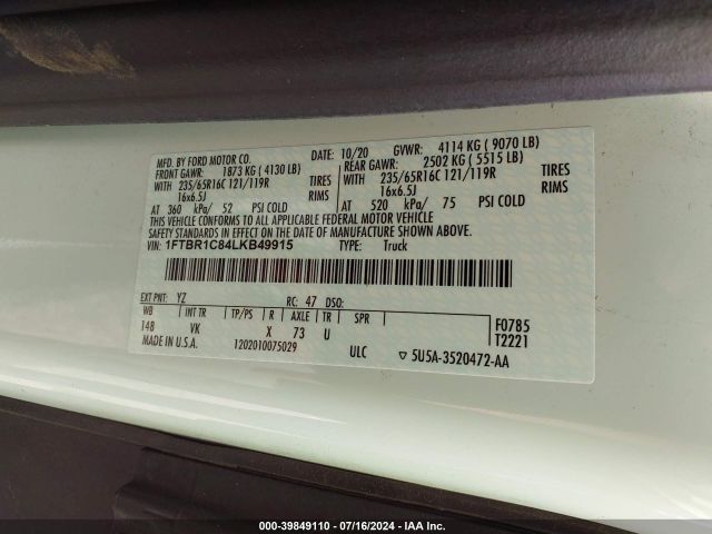 1FTBR1C84LKB49915 Ford Transit-250