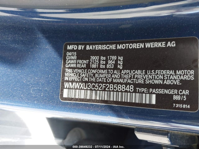 2015 MINI HARDTOP WMWXU3C52F2B58848 Photo 8