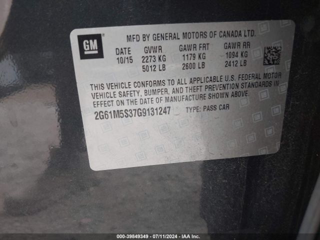 2G61M5S37G9131247 Cadillac Xts Luxury Collection