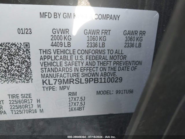 Chevrolet Trailblazer Awd Lt 2023 KL79MRSL9PB110029 Image 9