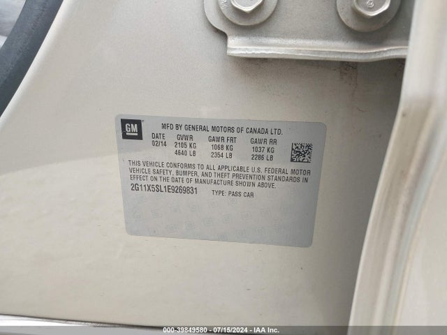 Chevrolet Impala 1fl 2014 2G11X5SL1E9269831 Image 9