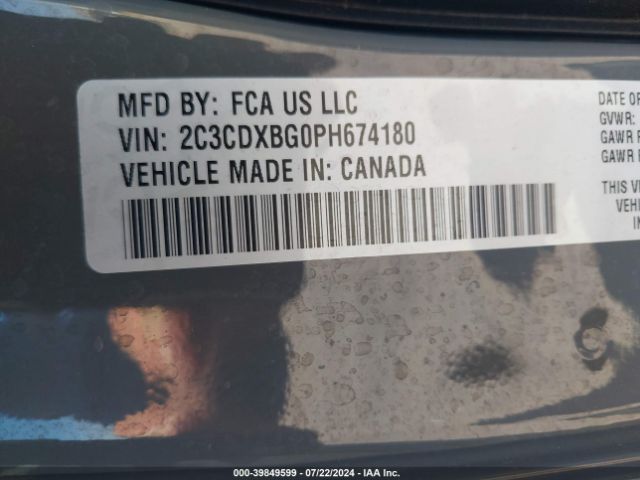 2C3CDXBG0PH674180 Dodge Charger Sxt