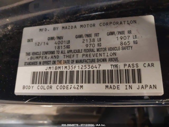 JM1BM1M35F1253647 Mazda Mazda3 S Grand Touring