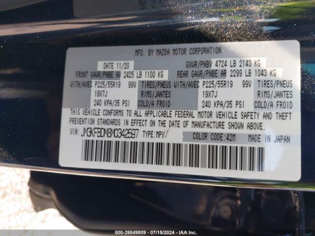 JM3KFBDM8M0342597 Mazda Cx-5 Grand Touring