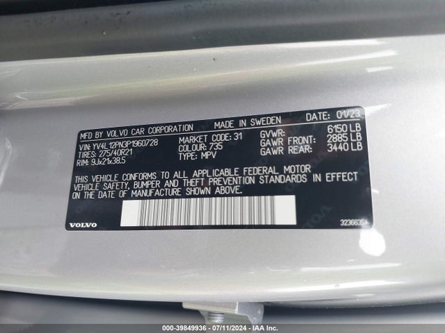 Volvo Xc90 B5 Plus 2023 YV4L12PN3P1960728 Image 9