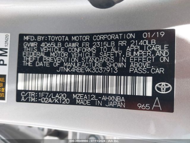 JTNK4RBE9K3037913 Toyota Corolla Xse