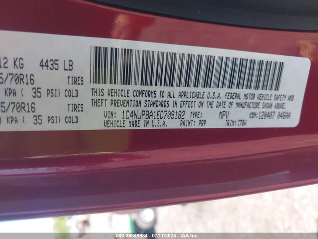 1C4NJPBA1ED709182 Jeep Patriot Sport
