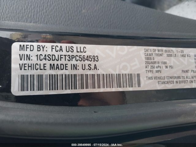 1C4SDJFT3PC564593 Dodge Durango Pursuit Awd