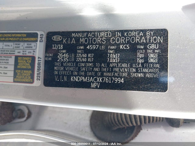 KIA Sportage Lx 2019 KNDPM3ACXK7617994 Image 9
