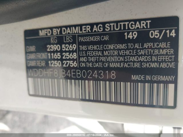 WDDHF8JB4EB024318 Mercedes-Benz E 350 4matic