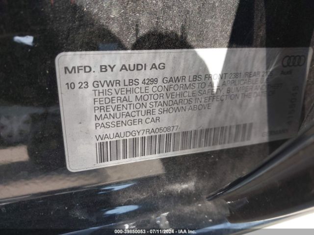 WAUAUDGY7RA050877 Audi A3 Premium 40 Tfsi Front-wheel Drive S Tronic