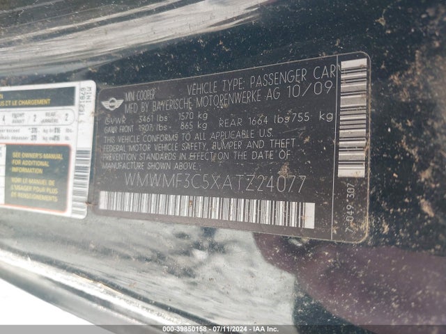 2010 MINI COOPER WMWMF3C5XATZ24077 Photo 8