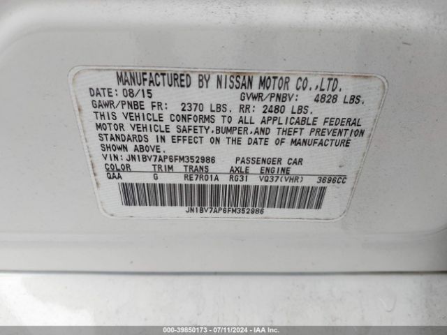 JN1BV7AP6FM352986 Infiniti Q50