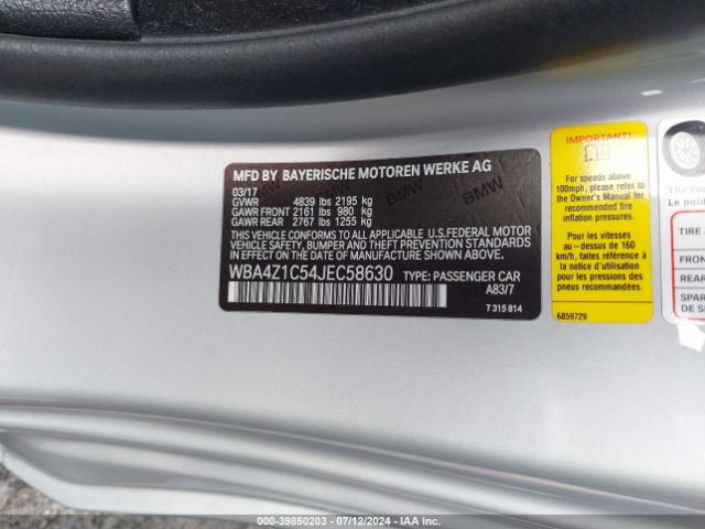 WBA4Z1C54JEC58630 BMW 430I