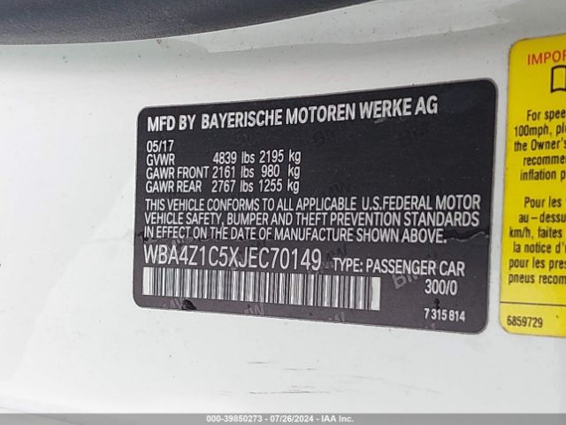 WBA4Z1C5XJEC70149 BMW 430I
