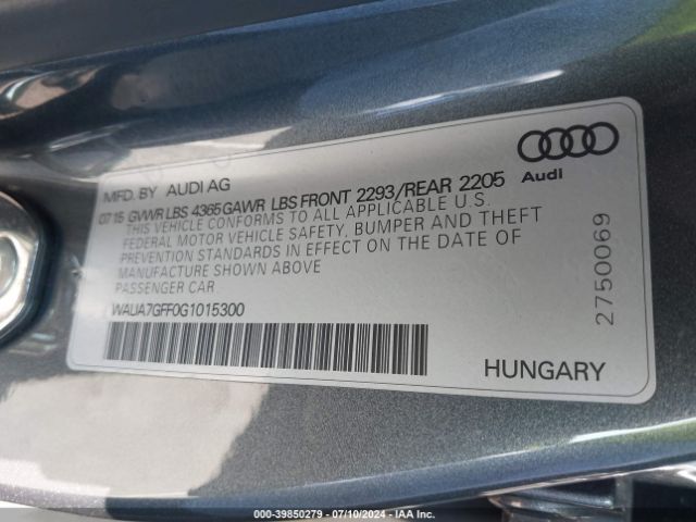 WAUA7GFF0G1015300 Audi A3 1.8t Premium