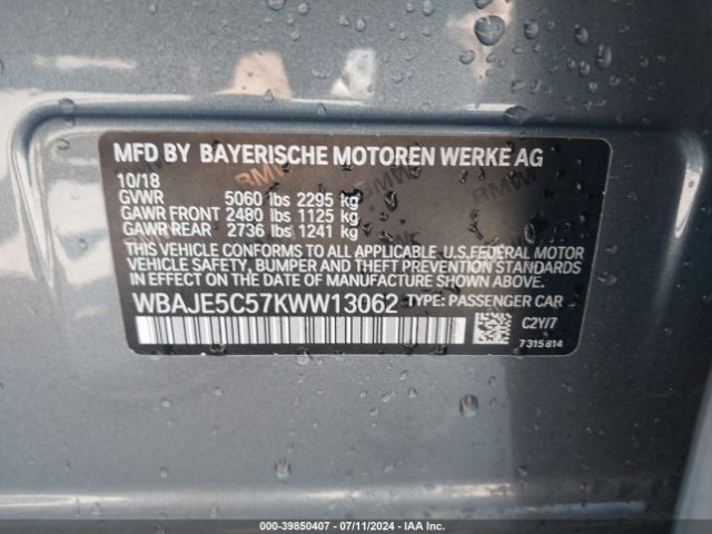 WBAJE5C57KWW13062 BMW 540I
