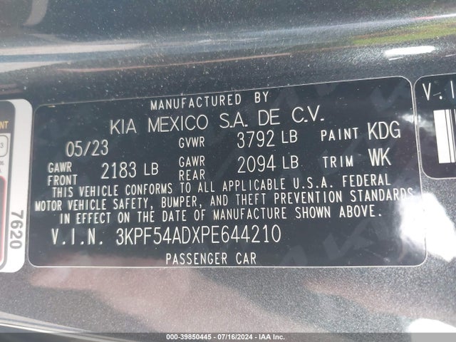 KIA Forte Gt-line 2023 3KPF54ADXPE644210 Image 9