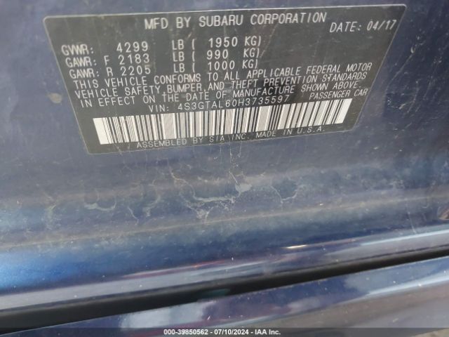 4S3GTAL60H3735597 Subaru Impreza 2.0i Sport