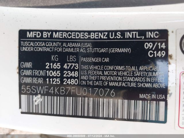55SWF4KB7FU017076 Mercedes-Benz C 300 4matic/luxury 4matic/sport 4matic
