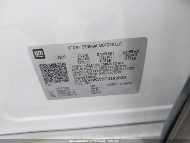 5GAEVBKW5PJ192820 Buick Enclave Premium Awd