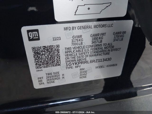 1GYKPRRL6RZ113430 Cadillac Lyriq Luxury W/1sd