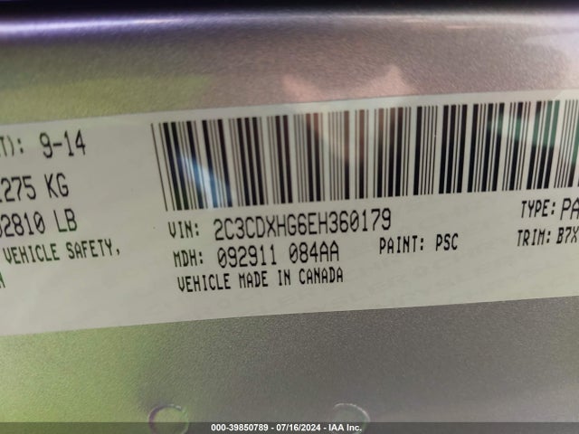 Dodge Charger Sxt 2014 2C3CDXHG6EH360179 Image 18