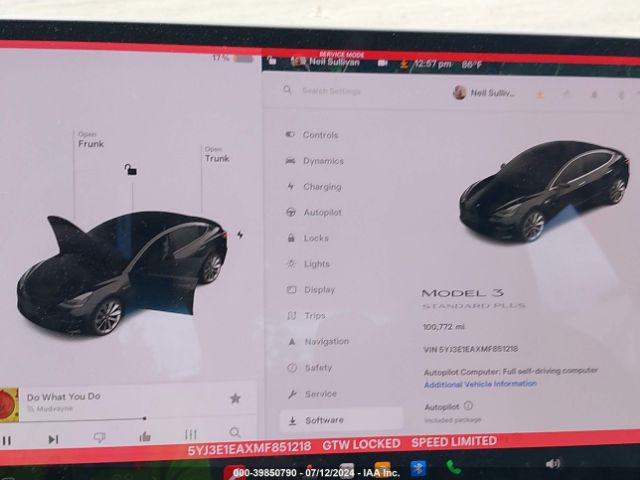 5YJ3E1EAXMF851218 Tesla Model 3 Standard Range Plus Rear-wheel Drive