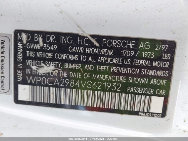 1997 PORSCHE BOXSTER WP0CA2984VS621932 Photo 8