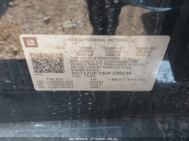 1GT12UEY4JF120239 GMC Sierra 2500hd Denali